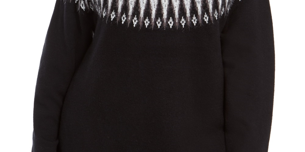 Style & Co Women's Plus Size Fair Isle Sweater  Black Size 0X