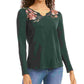 Style & Co Women's Petite Embroidered Cotton Thermal Top  Green PP
