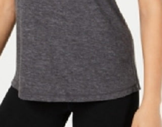 Ideology Women's Mesh-Back T-Shirt Dark Gray Size X-Large