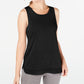 Ideology Women's Mesh Hem Tank Top Black Size Medium