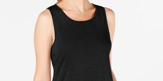 Ideology Women's Mesh Hem Tank Top Black Size Medium