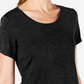 Ideology Women's Mesh Hem T-Shirt Black Size X-Small