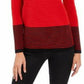 Charter Club Women's Colorblocked Ottoman Sweater Red Size Medium
