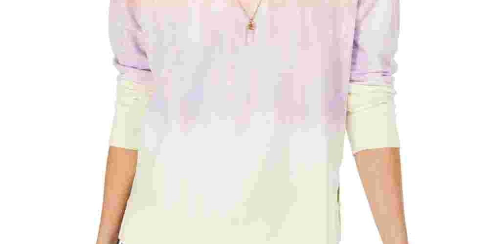 Style & Co Women's Tie-Dye Sweatshirt Pink Size Large