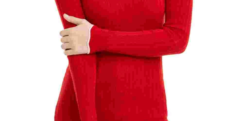 Maison Jules Women's Ribbed Sweater Red Size Small