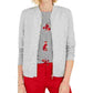 Charter Club Women's Textured Knit Bomber Jacket  Gray Size Large