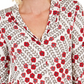 Charter Club Women's Printed V-Neck Top White Size Medium