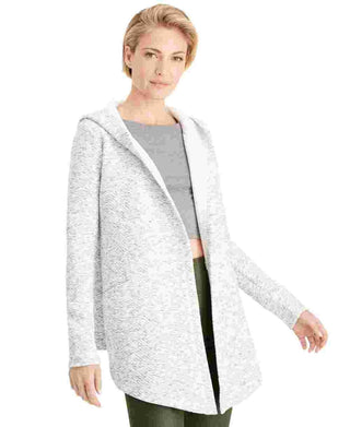 Ideology Womens Marled Open Front Sweatercoat White Size X-Small