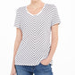 Karen Scott Women's Mitered Stripe Top White Size Small