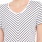 Karen Scott Women's Mitered Stripe Top White Size Small