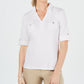 Karen Scott Women's Cotton Johnny Collar Top White Size Small
