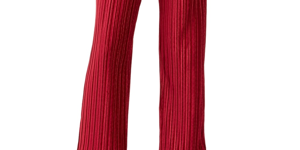 Alfani Women's Pleated Velvet Pants Wine Size Petite Large