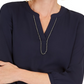 JM Collection Women's Split Neck Tunic Blue Size Small