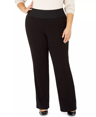 Alfani Women's Wide Leg Pull On Pants Black Size 0X