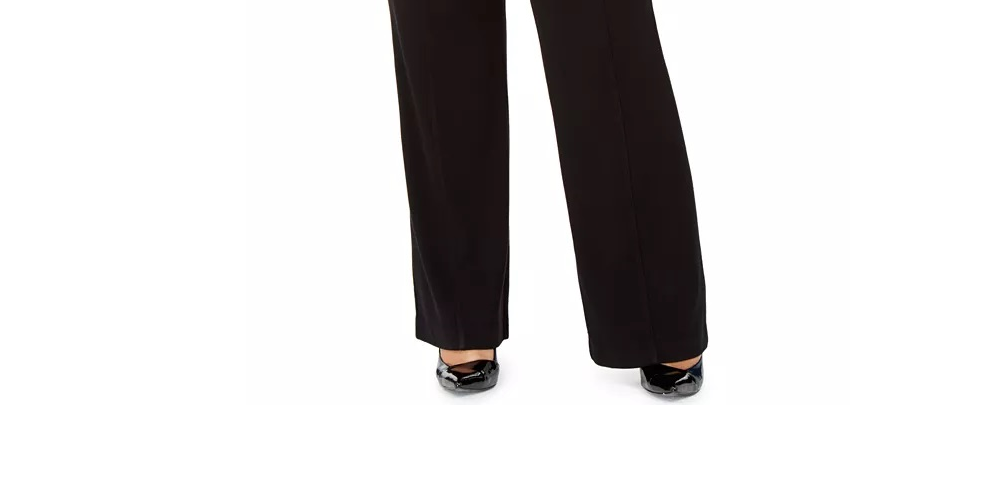 Alfani Women's Wide Leg Pull On Pants Black Size 0X