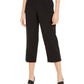 Alfani Women's Buckle Waist Cropped Pants Black Size 10