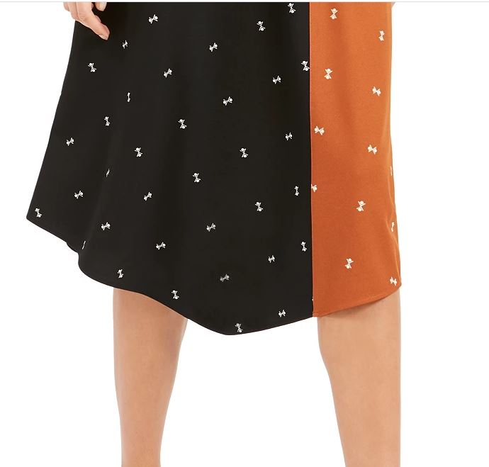 Alfani Women's Asymmetrical Twin Print Skirt Brown Size 14