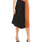 Alfani Women's Asymmetrical Twin Print Skirt Brown Size 6