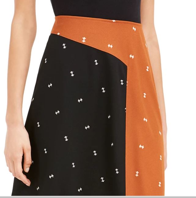 Alfani Women's Asymmetrical Twin Print Skirt Brown Size 6