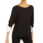 Alfani Women's Colorblocked Kimono Sleeve Sweater Black Size Small