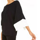 Alfani Women's Colorblocked Kimono Sleeve Sweater Black Size Small