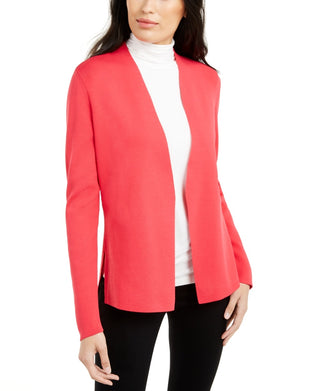 Alfani Women's Petite Full Needle Sweater Coat Red Size Petite Large