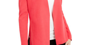 Alfani Women's Petite Full Needle Sweater Coat Red Size Petite Large