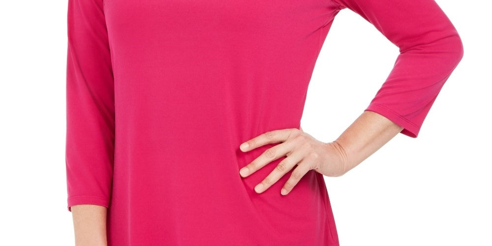 JM Collection Women's Embellished Cutout Top Pink Size Large