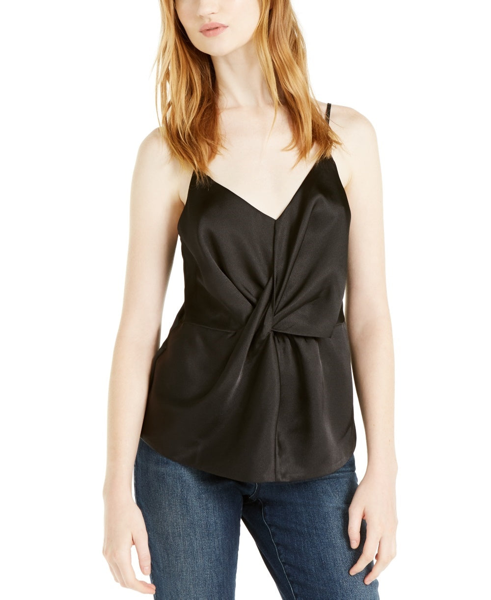 INC International Concepts Women's Solid Twist-Front Cami Top Black Size Small