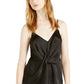 INC International Concepts Women's Solid Twist-Front Cami Top Black Size Small