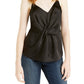 INC International Concepts Women's Solid Twist-Front Cami Top Black Size Small