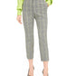 Bar III Women's Becca Tilley x Plaid Tapered Pants Grey Size 12
