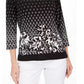 JM Collection Women's Printed Top Black Size Small