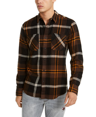 American Rag Men's Drew Plaid Flannel Shirt Black Size Large