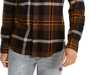 American Rag Men's Drew Plaid Flannel Shirt Black Size Large