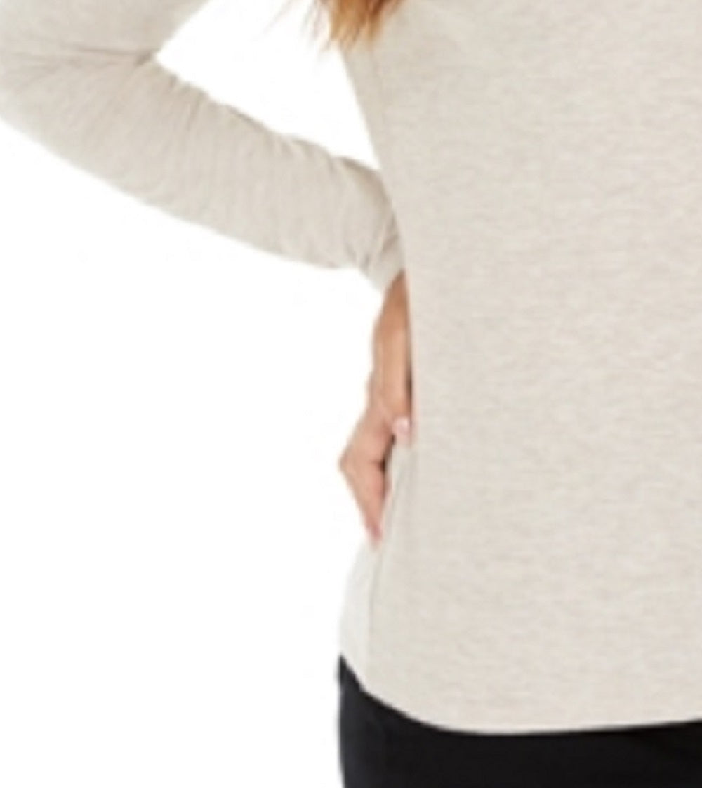 Style & Co Women's Mock Neck Top Beige Size Medium