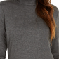 Style & Co Women's Petite Mock-Neck Top  Charcoal Size Petite Large