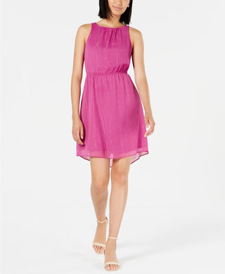 Maison Jules Women's Purple Sleeveless Halter Mini Party Dress Purple Size Small