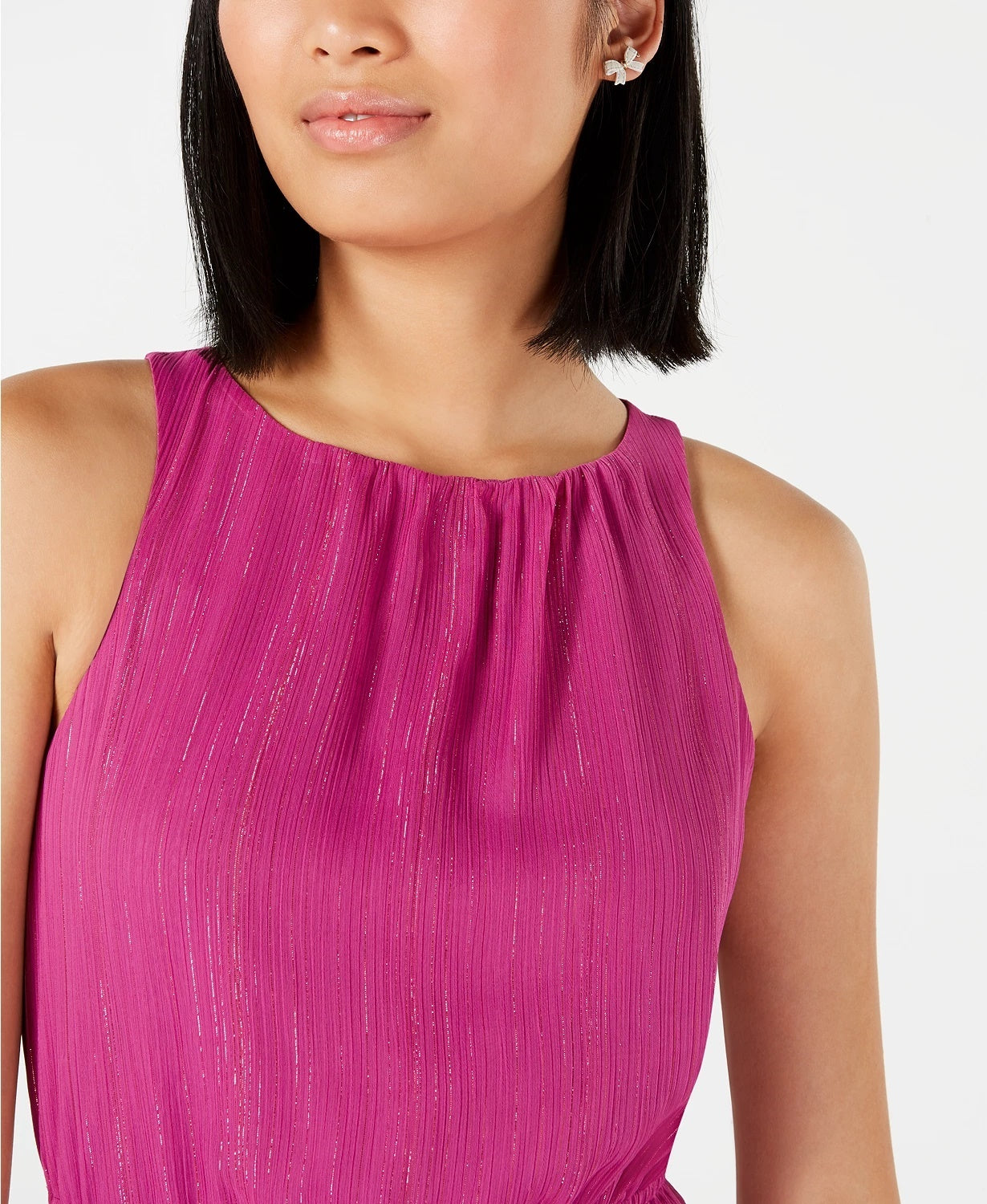 Maison Jules Women's Purple Sleeveless Halter Mini Party Dress Purple Size Small