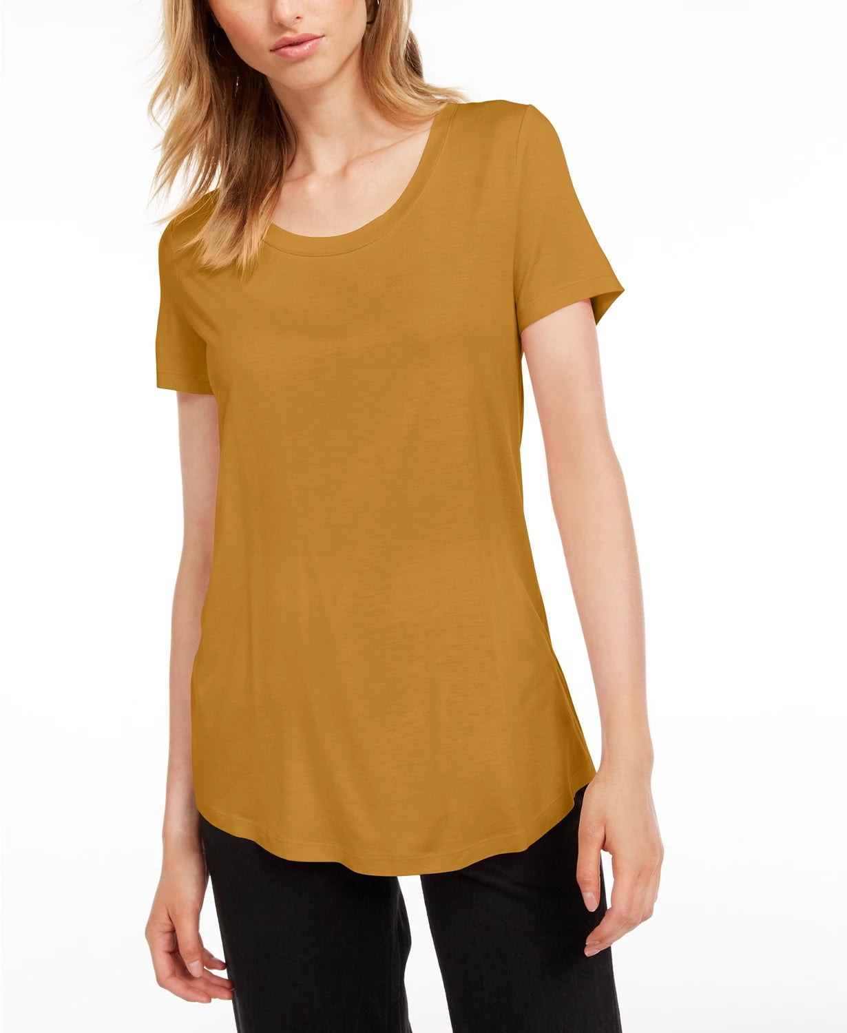 Maison Jules Women's Scoop Neck T-Shirt Pink Size Medium