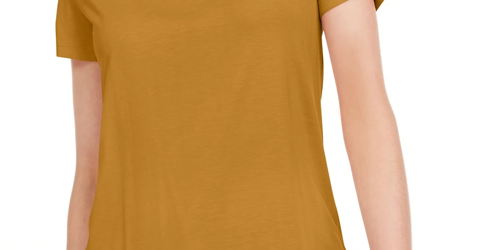 Maison Jules Women's Scoop Neck T-Shirt Pink Size Medium