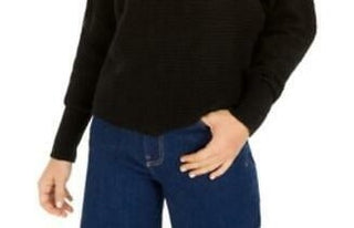 Bar III Women's Becca Tilley X Dolman Sleeve Sweater Black Size X-Small