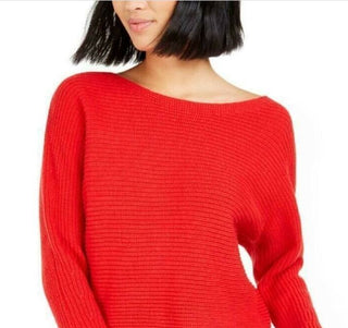 Bar III Women's Becca Tilley X Dolman Sleeve Sweater Red Size Medium