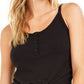 Bar III Women's Becca Tilley x Ribbed Tie Front Camisole Top Black Size X-Small