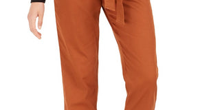 Bar III Women's Becca Tilley X Paperbag Waist Pants Orange Size Small
