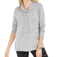 Style & Co Women's Drawstring Cowl-Neck Sweater Gray Size Medium