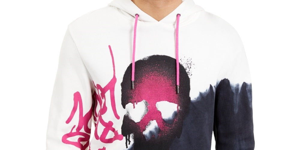 INC International Concepts Men's Graffiti Skull Hoodie Black Size Large