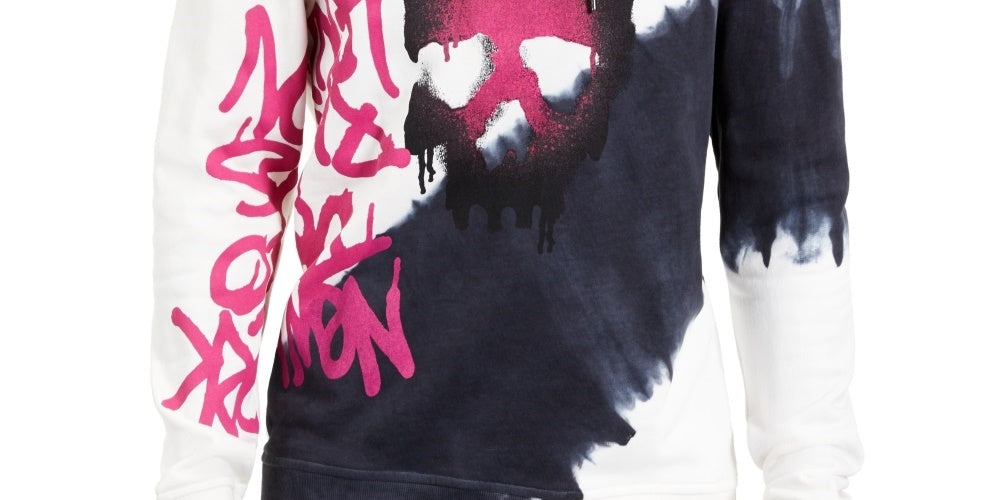 INC International Concepts Men's Graffiti Skull Hoodie Black Size Large