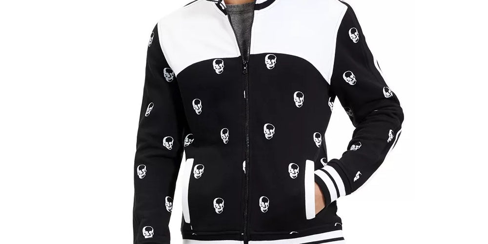 INC International Concepts Men's Skull Track Jacket Black Size XX-Large