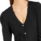 INC International Concepts Women's Puff-Sleeve Cardigan Black Size XX-Large